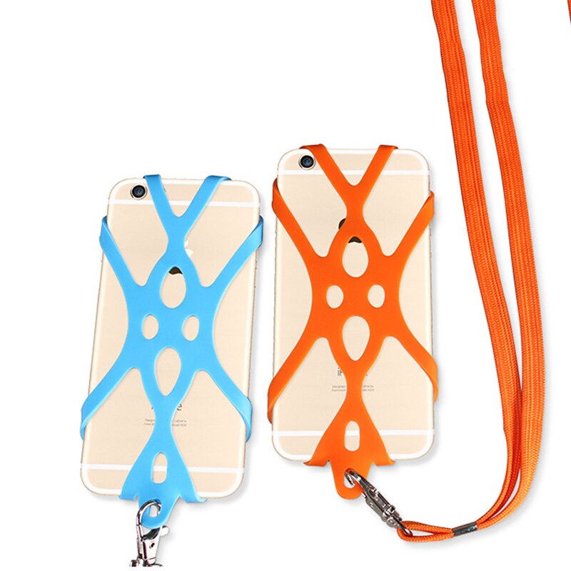 Universal 4.7-6.5Inch Siliconen Mobiele Telefoon Lanyard Houder Case Cover Telefoon Neck Strap Ketting Sling Voor Smart Mobiele telefoon