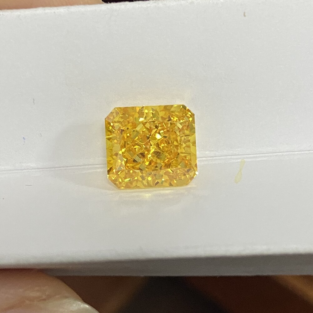 Meisidian 6A Golden 9X11Mm Radiant Cut Geel Iced Verpletterd Zirconia Voor Sieraden Diy Maken
