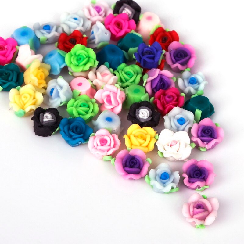 5-10 stk håndlaget myk polymer leire blad rose blomst til klær tilbehør diy hjemmefest dekorasjon smykker funn å lage