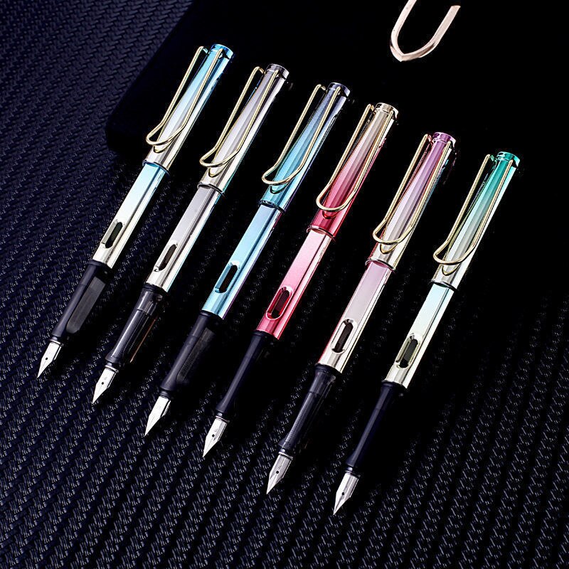 Pluma estilográfica de lujo para oficina y negocios, suministros de papelería escolar para estudiantes, con plumillas de tinta, 777 colores mezclados