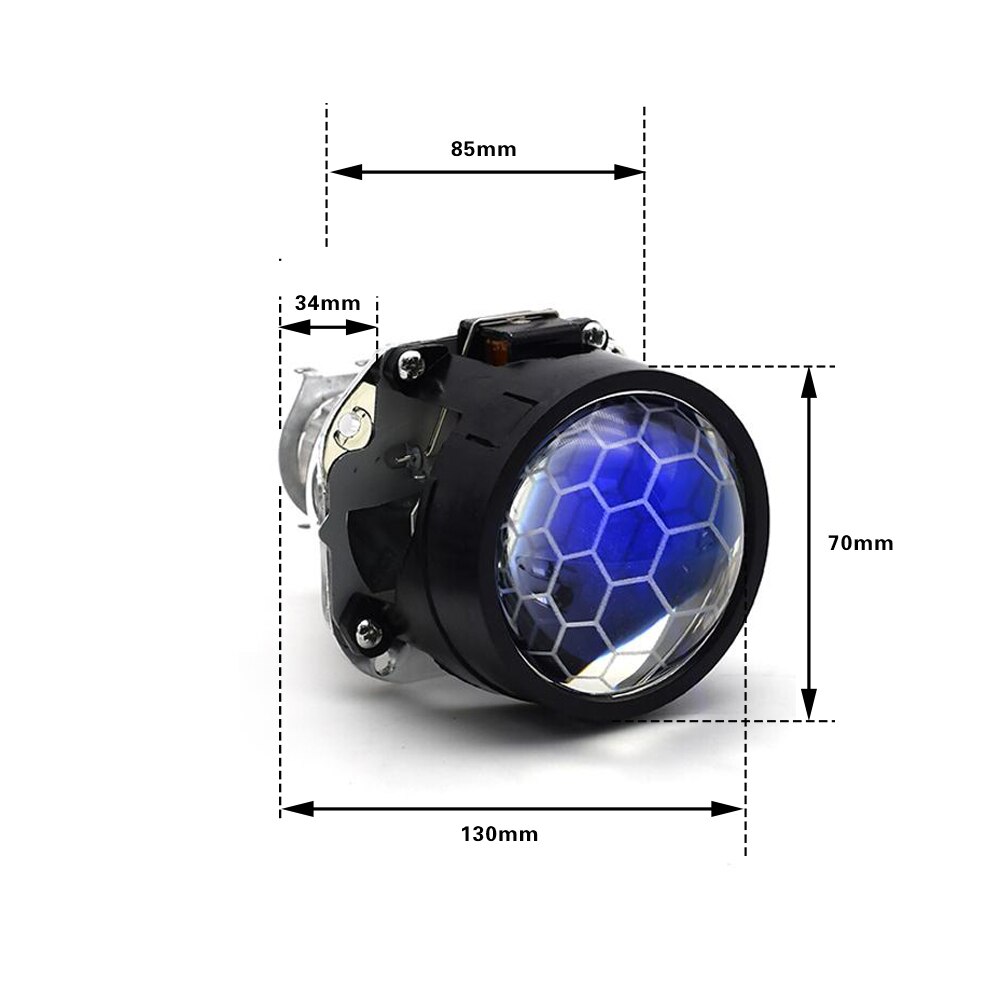 YUFANYA 2,5 Zoll Bi Xenon Projektor Blau Beschichtung Waben Objektiv 3,0 Silber Maske passen H4 H7 Auto Motorrad Scheinwerfer Montage Bausatz