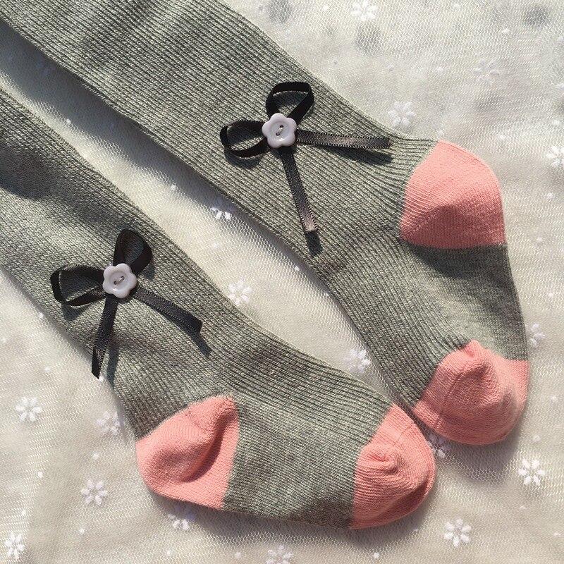 Otoño Invierno primavera mallas para niña de algodón de los niños de lindo medias bebé sólido arco medias para las muchachas del bebé