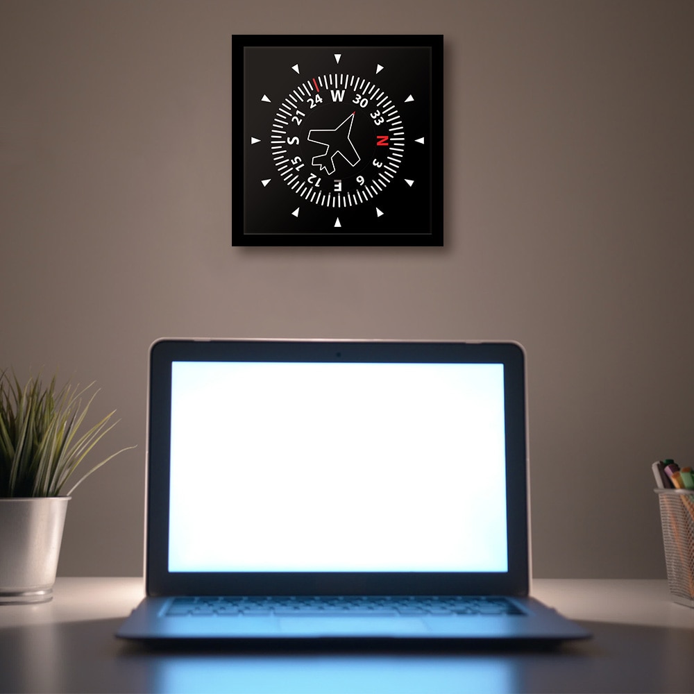 Panneau de commande de vol pour avion | Horloge de Table intelligente, boussole d'aviation, Direction d'avion moderne, Art, horloge murale