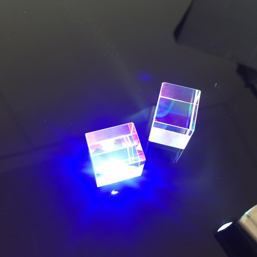 Prismes verre optique Cube défectueux croix dichroïque prisme miroir combinateur séparateur décor Module Transparent jouet outils d'enseignement