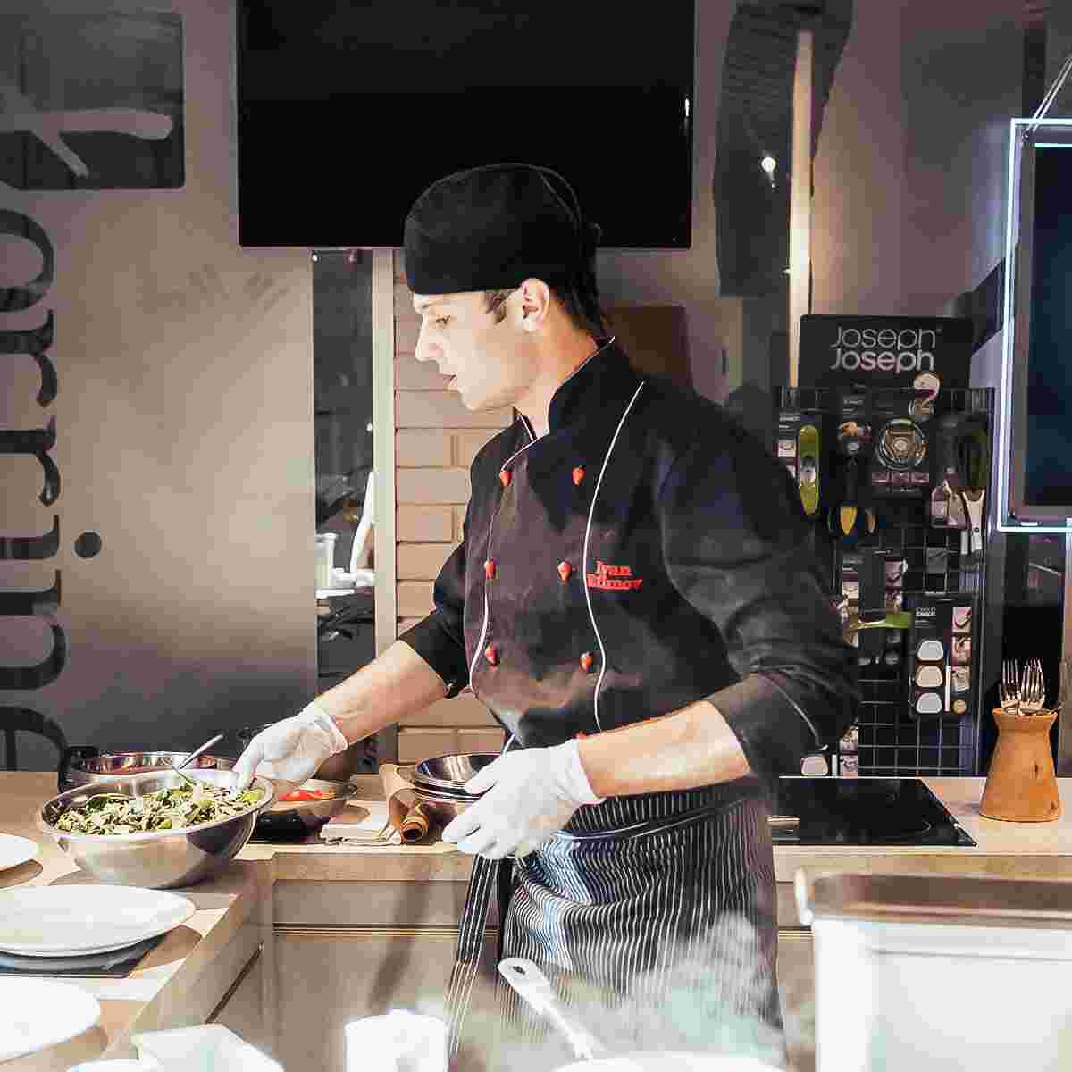 BESTOMZ Pirate Chef Hat Waiter Uniform Bakery BBQ Grill Hat Restaurant Cook Work Hat (Black)