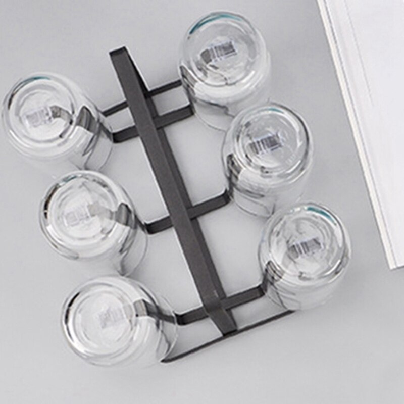 Cup Drying Rack Stand Beer Gles Rack, 6 Cup Metal Drainer Holder Rack Non-Slip Mugs Cups Organizer