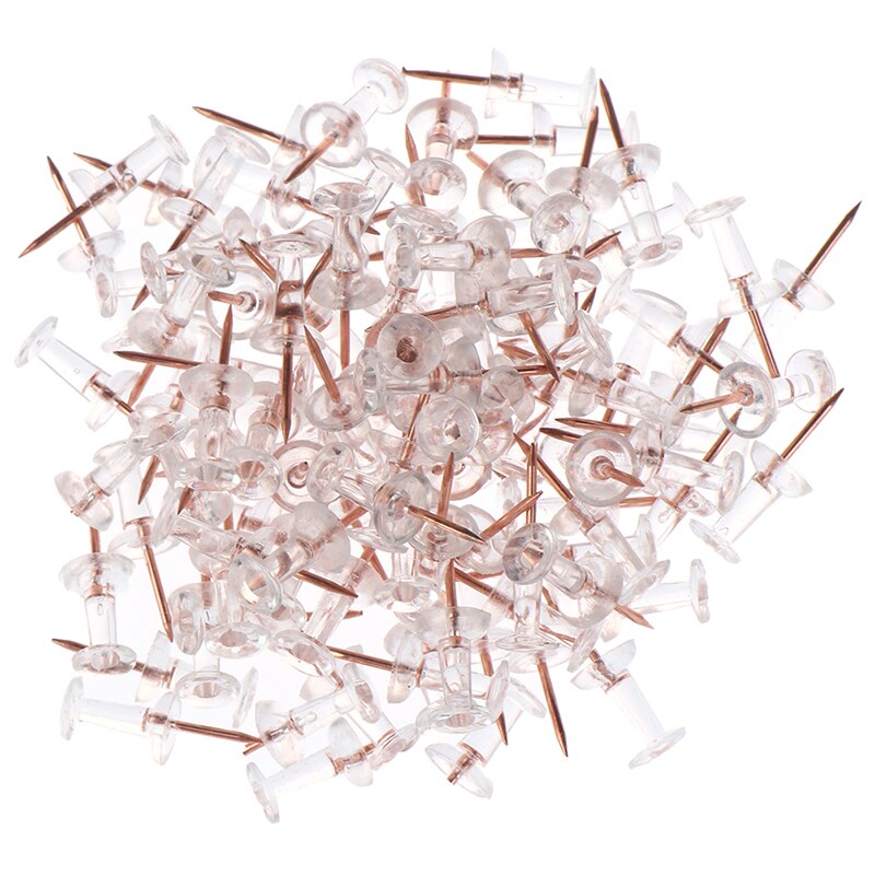 100Pcs Transparant Rose Gold Push Pins Thumb Punaise Board Pins Tekening Foto Muur Studs Kantoor Schoolbenodigdheden