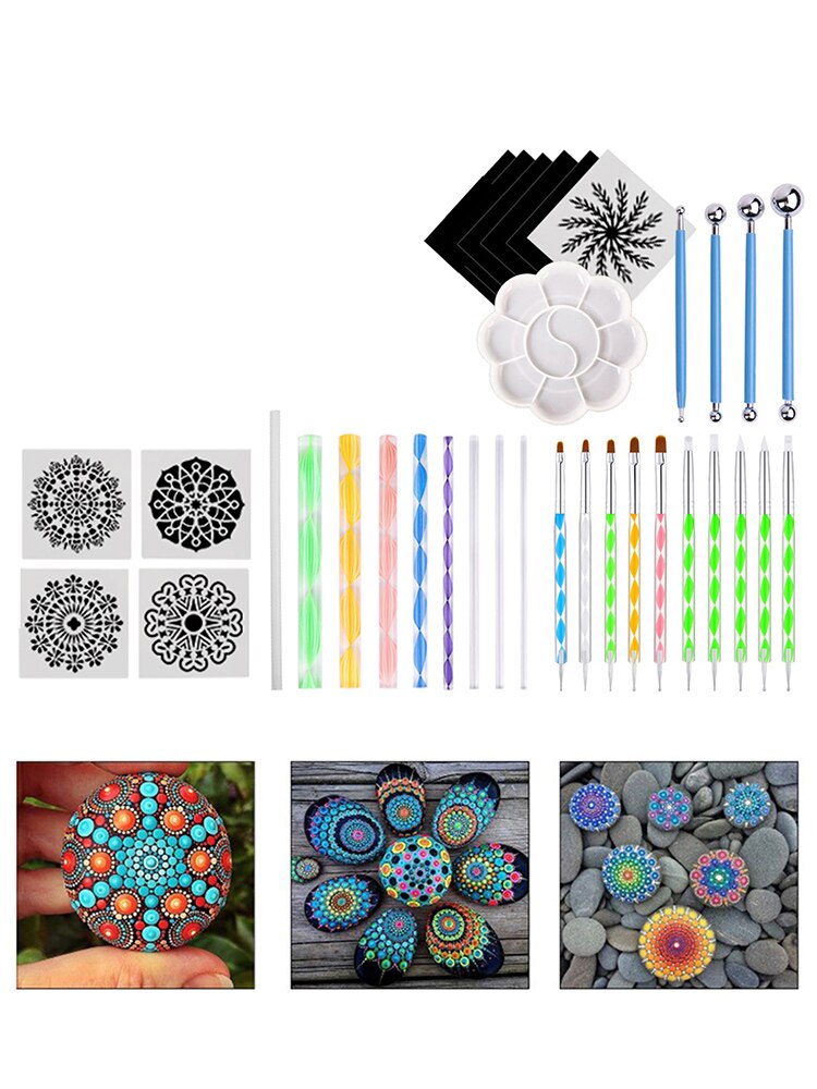 6/18/34/35-piece Mandala Stippling Tool Pen Set Painting Tool Set Reusable Unique DIY Stippling Equipment Kit