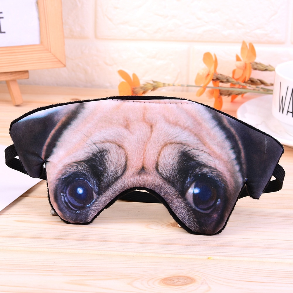 3D Hond Patroon Oogmasker Grappige Shade Nap Cover Blindfold Slaapmasker Eyepatch Slaap Bril (Pug)