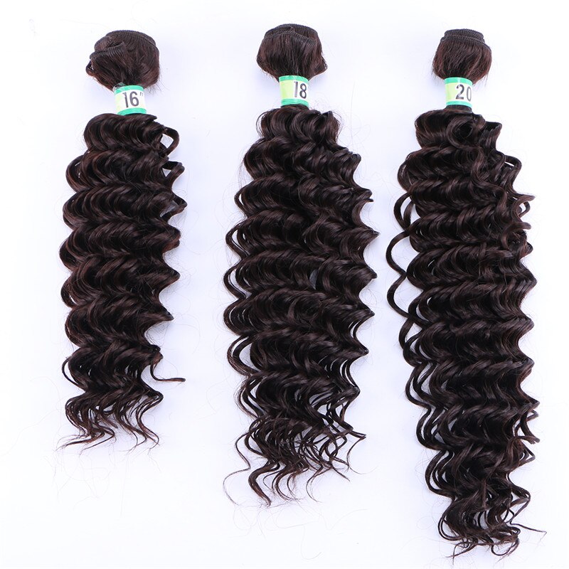 Tissages synthétiques Deep Wave bouclés-ANGIE | Mèches ombré deux tons à longueur mixte pour femmes de 16 18 20 pouces: n ° 2