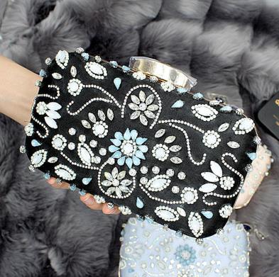 Luksus charme klassisk diamant beaded damer fest taske kobling taske aften taske kvinde kæde skulder taske håndtaske tegnebog