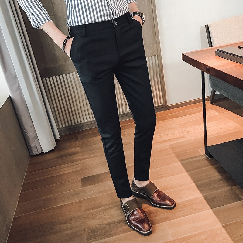 Britse lente heren casual stylist all-match skinny broeken slanke slanke broeken