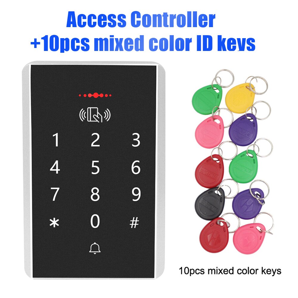 125KHz RFID Access Control Keypad Machine Rainproof Cover EM Card Reader For Door Access Control System Lock: K806 10 color key