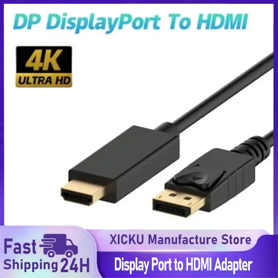 Ugrade 4K Display Port naar HDMI Adapter Mannelijke DP naar Vrouwelijke HDMI-compatibele kabelconverter Video Audio voor HDTV PC-projector