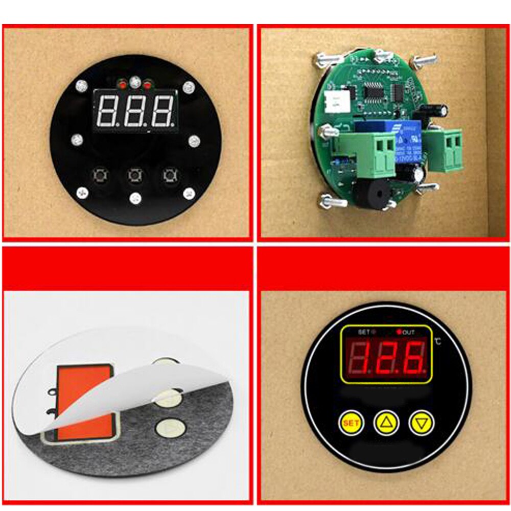 High Precision Microcomputer Temperature Controller Circular Digital Display Thermostat Round Digital Embedded