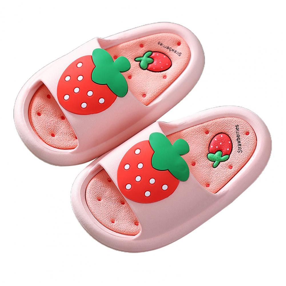 Zapatillas de verano con absorción de impacto para niños, sandalias de baño, 1 par: Rosa / 20 cm