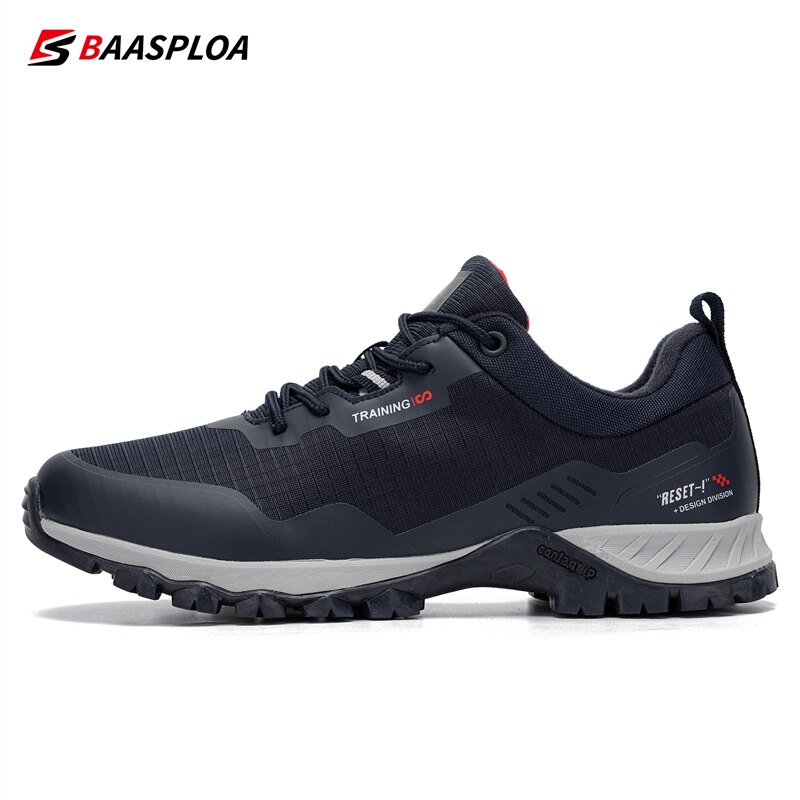 Baasploa Neue Männer Anti-Rutsch Verschleiß Beständig Wanderschuhe Wasserdichte draussen Reise Schuhe Sneaker Bequeme Männliche Schuhe: Blau / 45