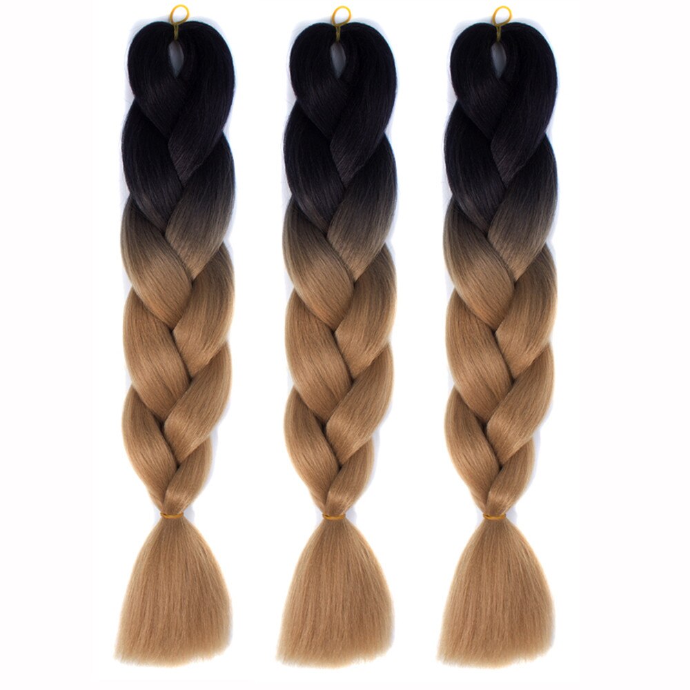 Gradient Ombre Braiding Hair Long Synthetic Jumbo Braid Synthetic Braiding Hair Extensions Ombre Braiding Hair Party Wigs#Y30: T27/30/4