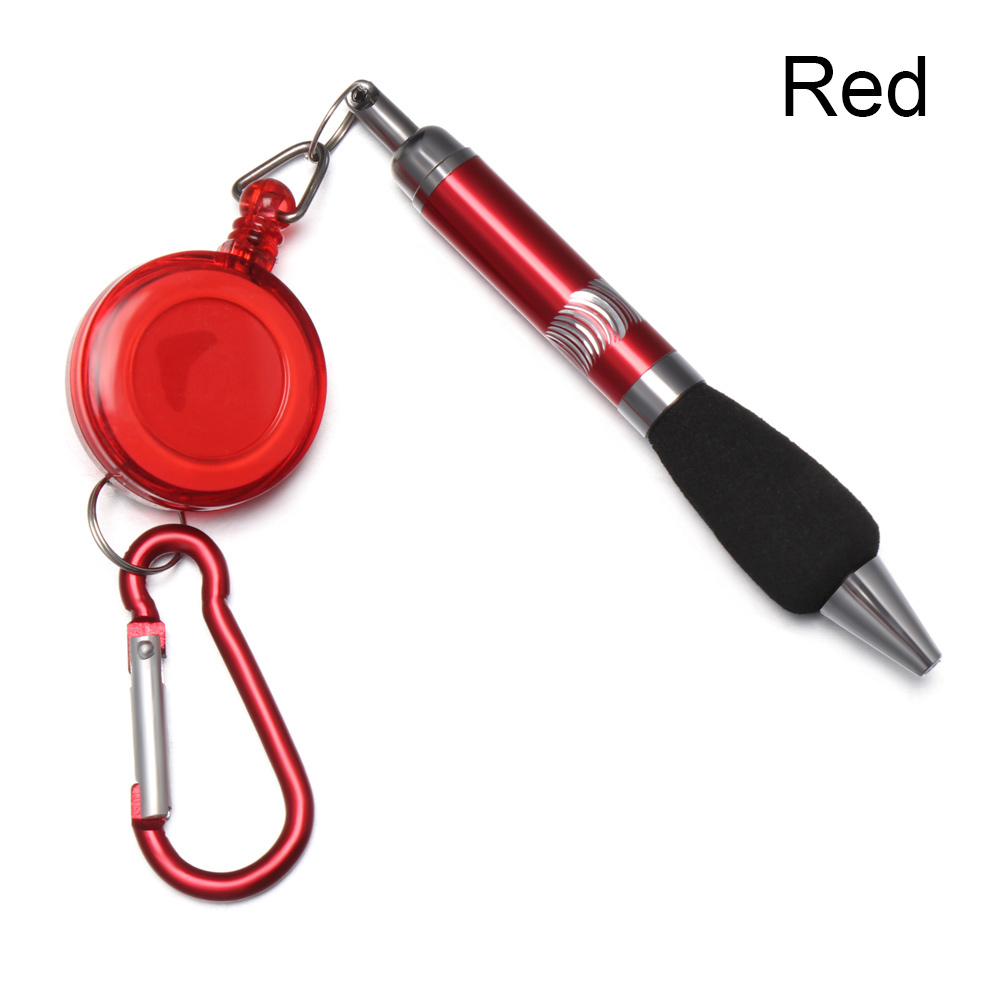 1Pc Metal Retractable Pull Rope Ballpoint Pen Lanyard Key Chain Mountaineering Buckle Stationery Writing Tool School Supplies: Burgundy