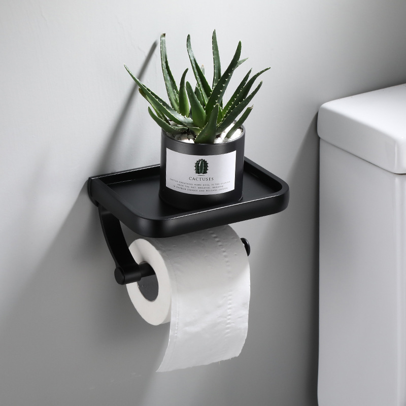 Rustfritt stål toalettpapirholder bad veggfeste wc papir telefonholder hylle håndkle rull hylle tilbehør
