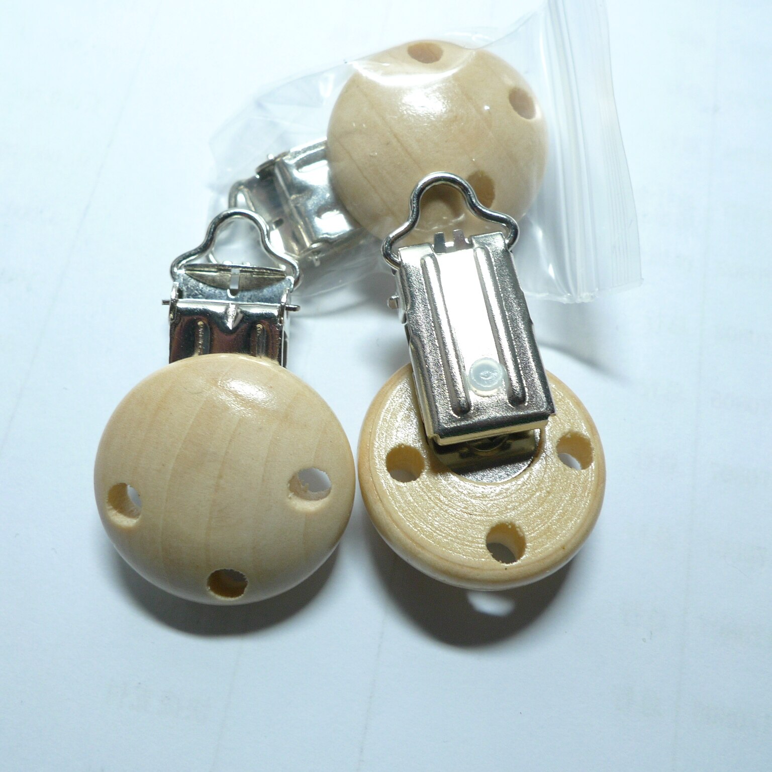 Clip Ciuccio Legno - 4 Pezzi Con Forme Animali, Portaciuccio Sicuro Per Bambini - Foto 4