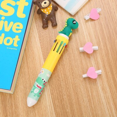 Creatieve 10 Kleuren Balpen Cartoon Schoolbenodigdheden Kantoorbenodigdheden Pennen Kawaii Multicolor Balpen Office Accessoires: GN long