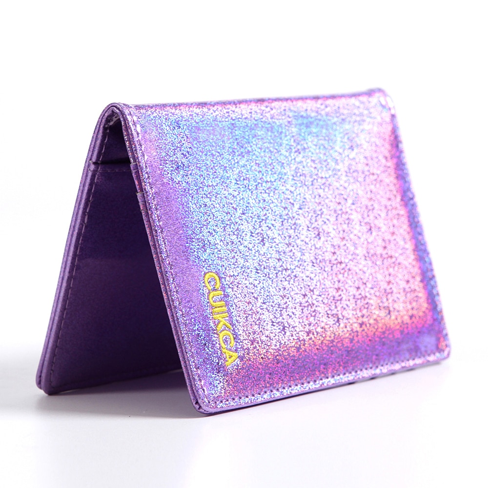 CUIKCA Passport Package Cover Flash Sequins Shine Glitter Leather Wallet ID Card Cases Holders Passport Bag Air Ticket Holder