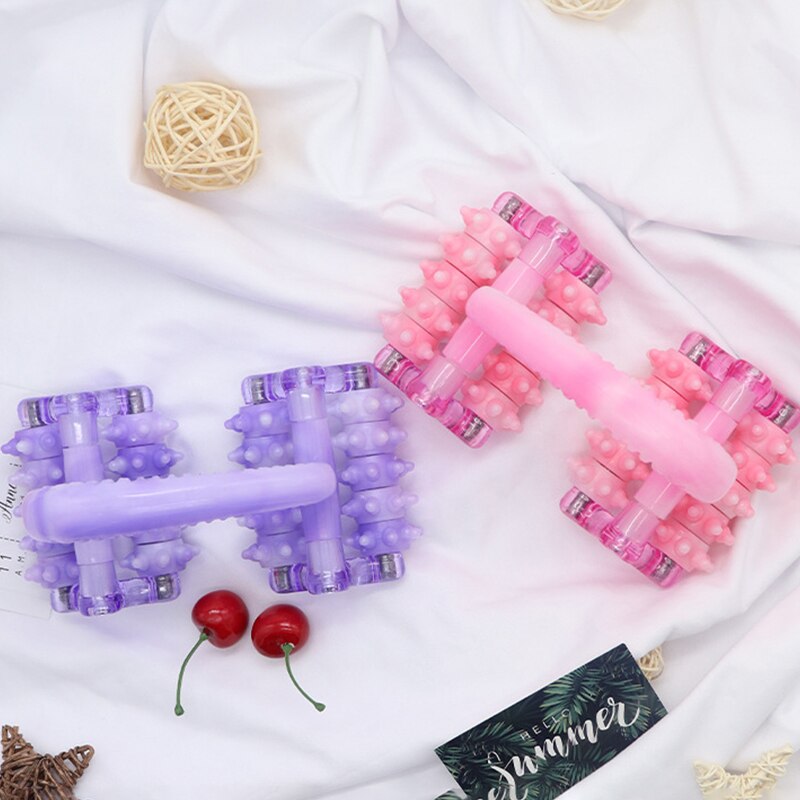 Ręczny masażer ciała żółty masażer rolkowy noga brzuch szyi pośladki pielęgnacja stóp ręczny ulga w bólu masaż antycellulitowy narzędzie