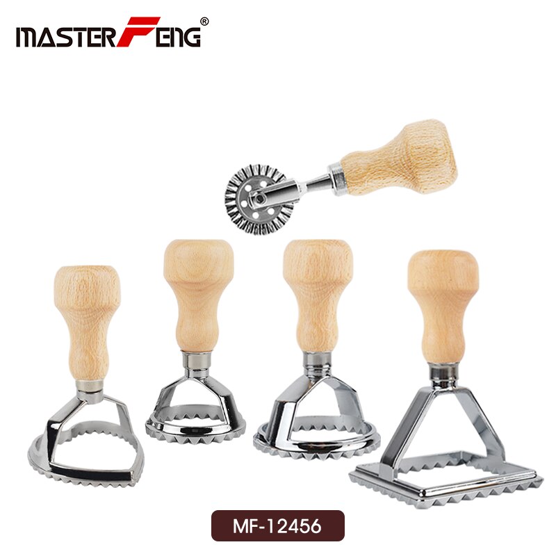 Ravioli maker ravioli stempel sæt  of 4 stykker rund & firkantet form pasta skimmel værktøj ravioli cutter: Mf -12456