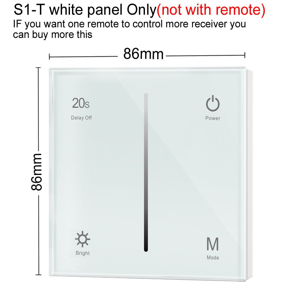 AC Triac LED Dimmer 220V 230V 110V Drahtlose RF Dimmbare Knopf Schalter Mit 2,4G Fernbedienung für Einzelne Farbe LED-lampe Lampen: S1-T Weiß