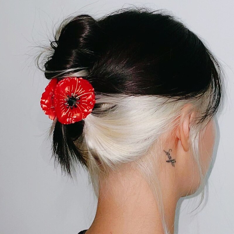 HANGZHI INES – pince à cheveux en forme de marguerite française, lèvres tulipe, acétate, pince à cheveux, épingle à cheveux, accessoires de tête à la pour femmes et filles,