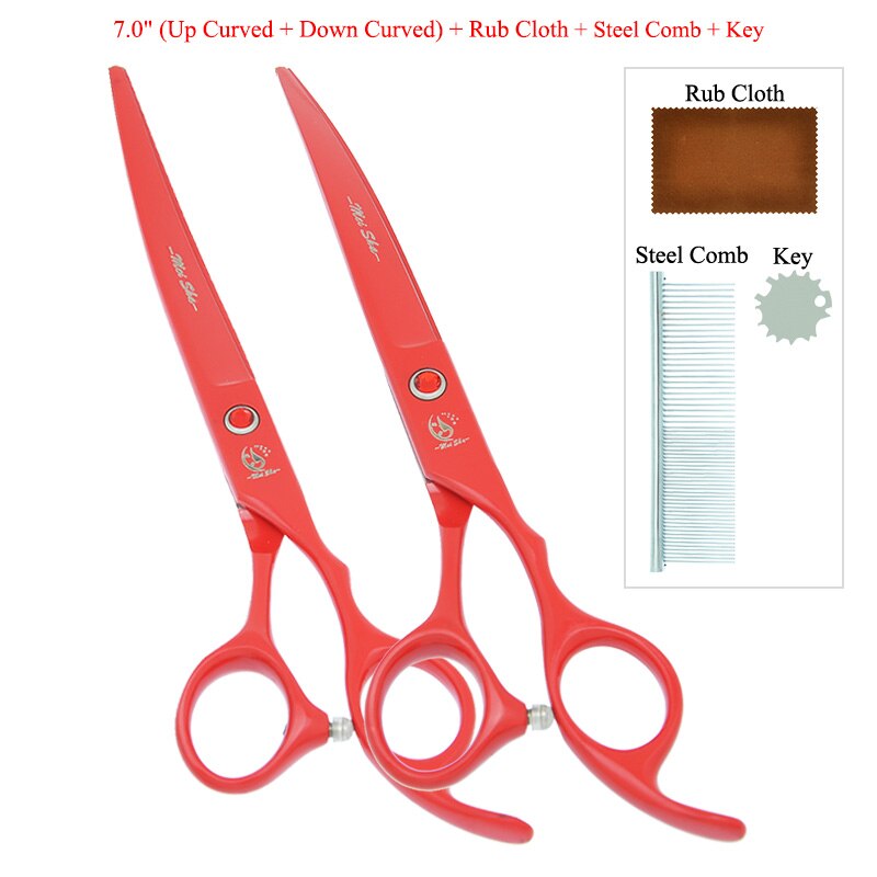 7.0 &quot;Hund Scheren Japan Stahl Hundesalon Schere Tiere Gerade Gebogen Schneiden Tijeras Ausdünnung Schere B0029A: B0029A-14-70
