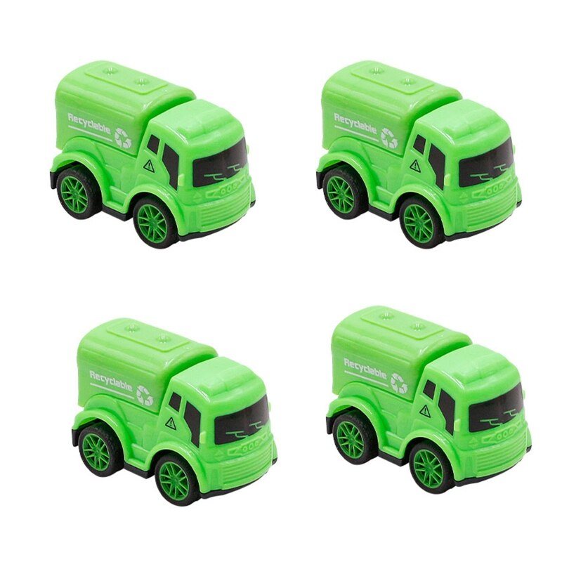 4 Pieces Baby Toy Cars Simulation Engineering Wind up Cars Toy Kids Pull-Back Vehicle Set for Toddlers Birthday Presents: Green