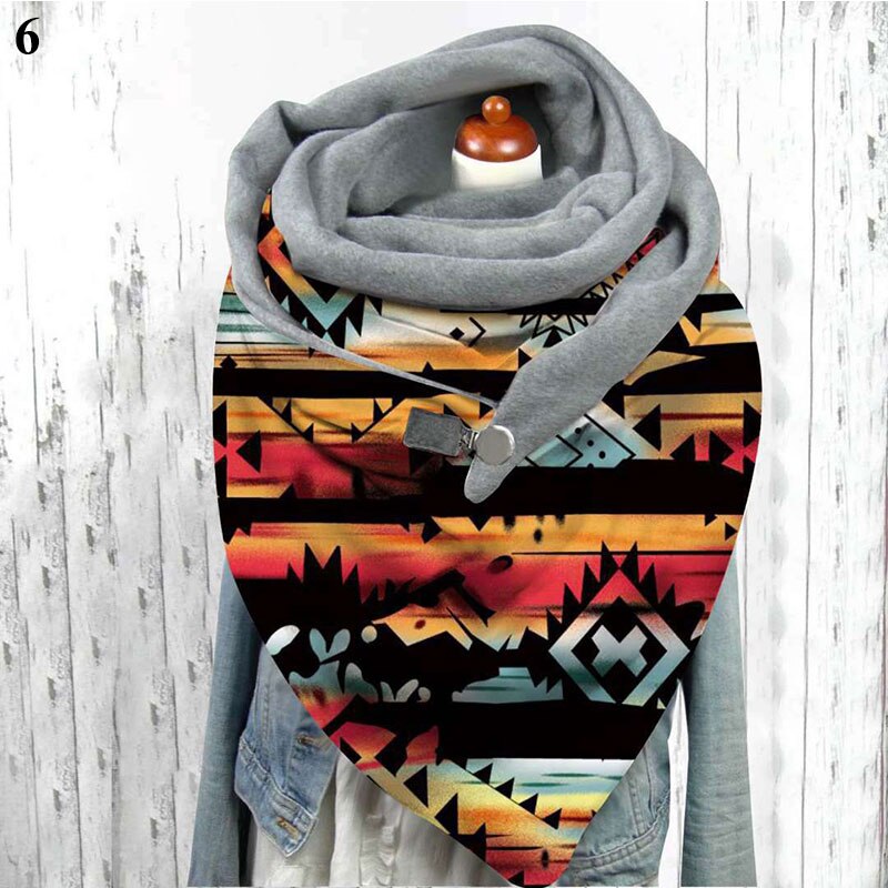 Multi-usages col châle femmes noël impression écharpe bouton écharpe enveloppes Triangle foulards Plus velours motif papillon: 6