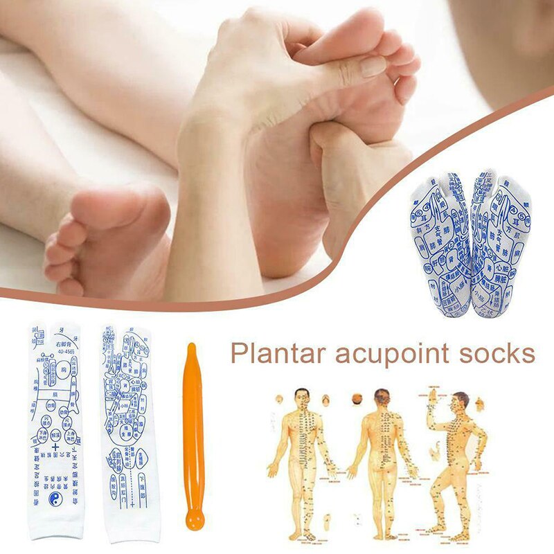 Chaussettes d'acupression pour Massage, soulage la fatigue des pieds, réflexologie, pour femmes et hommes, SCVD889