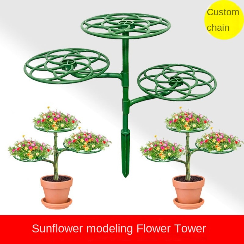 Stigestativ plantestøtte hage stabelbar planteburramme plast bonsai klatrestativ for vinranker