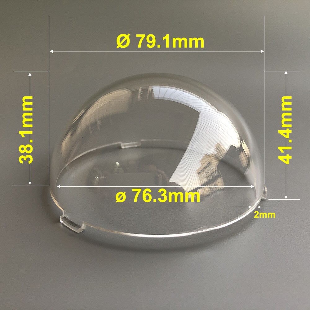 79.1x41.4mm CCTV Dome Kamera Açık Renk Akrilik Konut 3 inç Yarı dairesel Kamera Çantası Yüksek Kalite su geçirmez koruyucu kapak