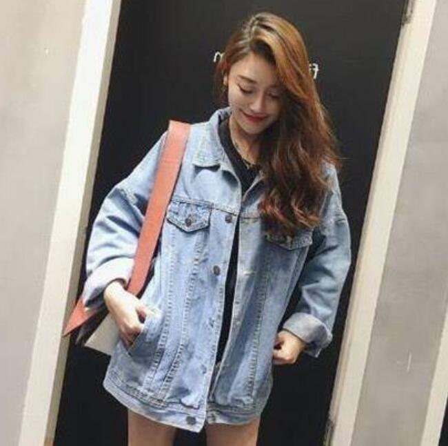Herfst Vrouwen Losse Basic Jassen Vrouwelijke Jeans Jas Feminino Slanke Denim Jas Oversized Bomber Streetwear Veste Femme: M