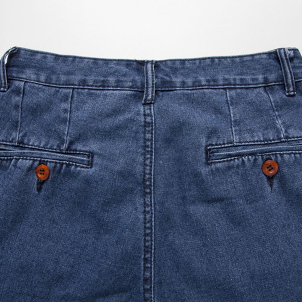 Casual Men's Short Jeans Casual Retro Elastic Denim Shorts Mid Rise Male Brand Clothes Plus Size Shorts