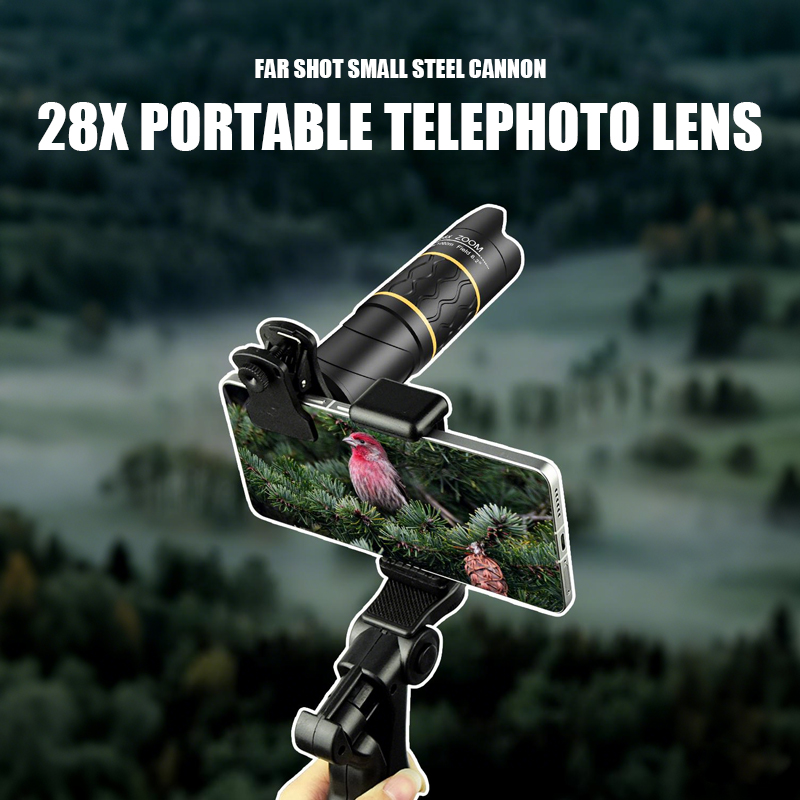 Mobile Phone Telephoto Camera Lens Universal 28X External Zoom Perfect for Concert Far Away Photography