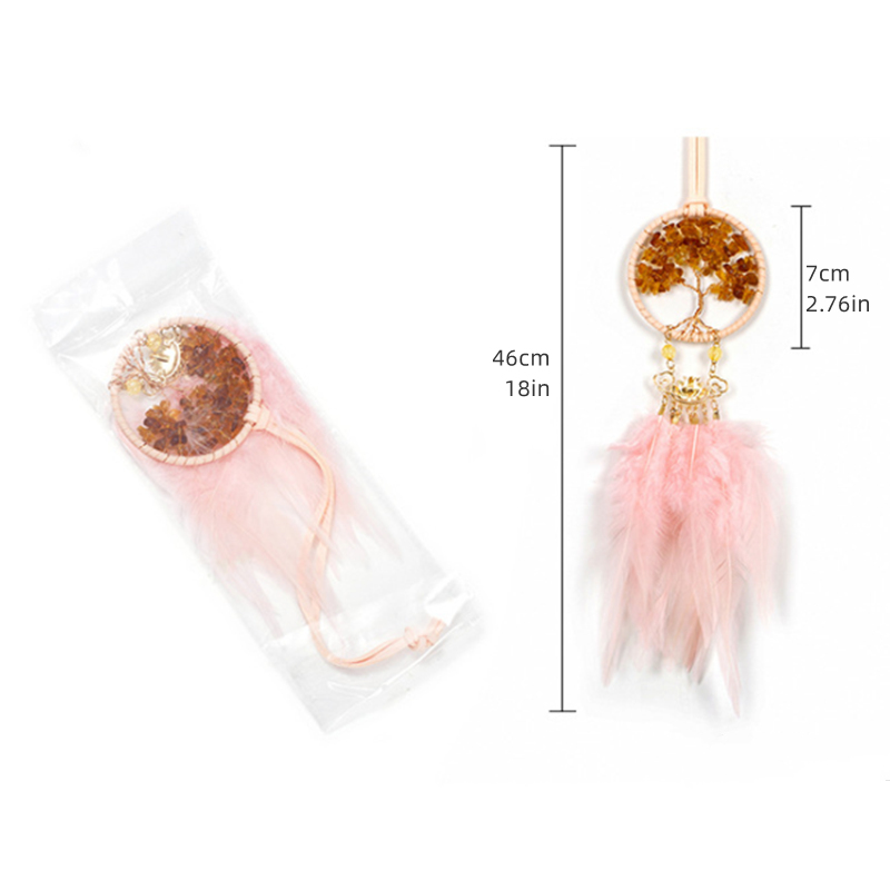 Cristalli Acchiappasole per auto Ornamenti appesi Pietre naturali artigianali Ghia Albero della vita Acchiappasogni Decorazioni per la casa nordica