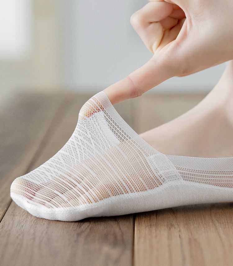 Socks Women Women Invisible Sock Slippers Color Thin Mesh Transparent Women&#39;s Socks Striped Women Slippers