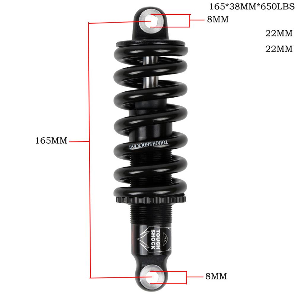 Amortiguador de impacto de bicicleta de montaña de 165mm hidráulico herramienta de absorción de choque de rebote resorte amortiguador Universal trasero: 650
