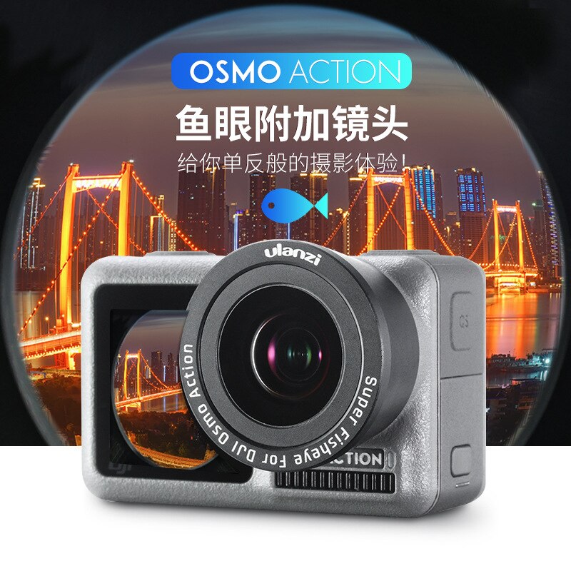 OSMO Action Fisheye Macro Lens 180 Degree Wide-Angle Fish Eye Lens for DJO OSMO Action Camera Lens Accessories