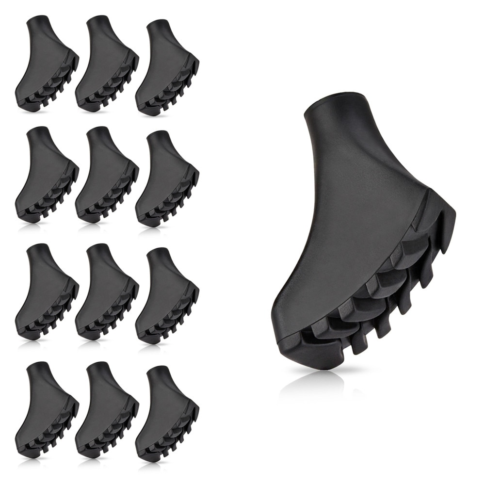 12-Pack Rubber Tarmac Pads For Nordic Walking Poles – Durable Asphalt & Trail Replacement Tips