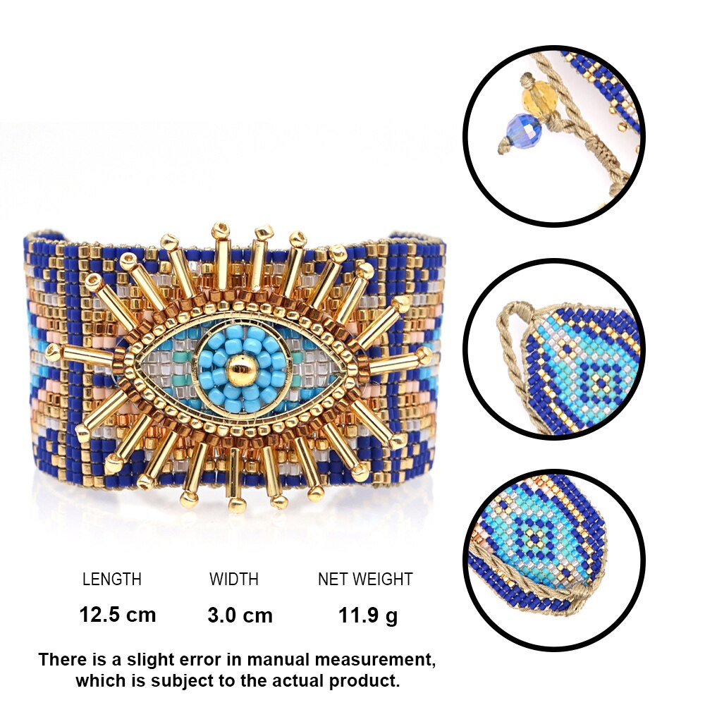 SHINUS BOHO2020 Donna la moda Monili dell'occhio diabolico Del Braccialetto MIYUKI di LUSSO Pulseeras Mujer Moda Unico Dei Monili Del Braccialetto Tessuti A Mano