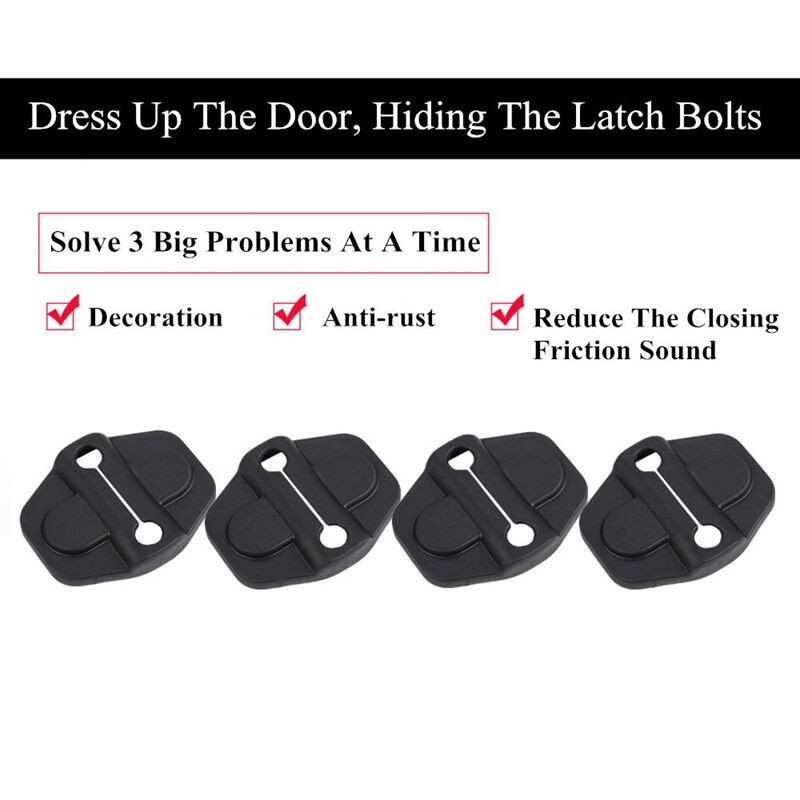 Dekoracja zamka drzwi pokrywa dla jeep kowboj Jl 2018 2019 osłona zamka drzwi naklejki akcesoria samochodowe czarny, 4 sztuk (2 drzwi)