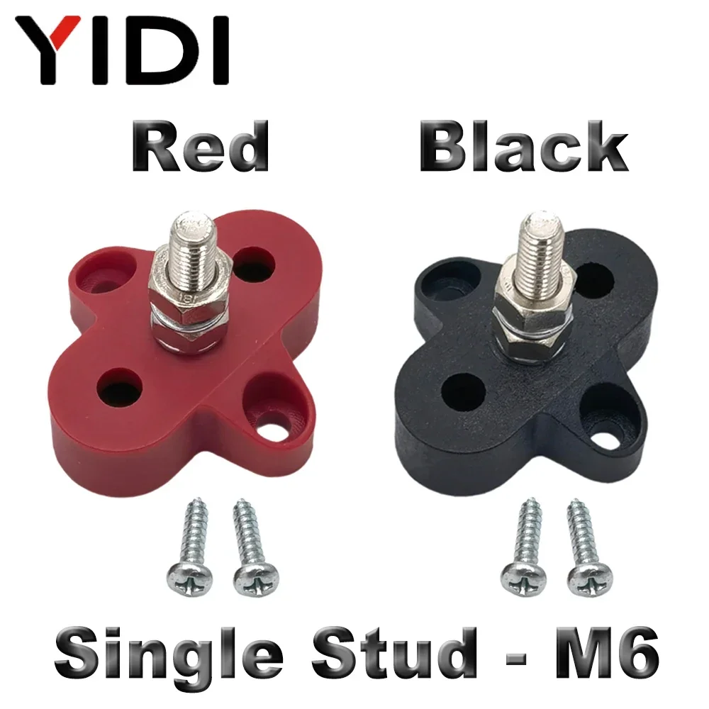 1 par M6/M8/M10 conector de barra colectora de alta resistencia distribución de energía de batería bloque de terminales perno barra colectora DC 48V coche RV barco: Morado