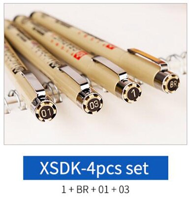 SAKURA-pluma de aguja de pintado a mano, aguja de boceto para dibujar manga, Micron, delineador, pluma de línea de gancho, suministros de arte: XSDK 4pcs set