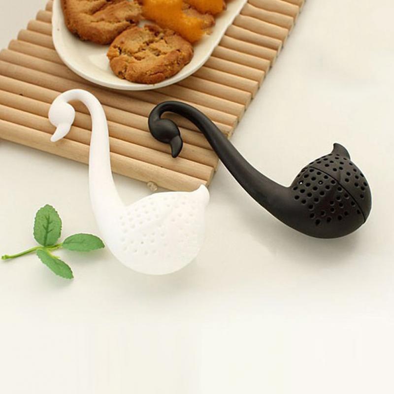 2 st te sil sil svanform te sil svan te infuser bärbar plast svan te infuser köksredskap 13cm